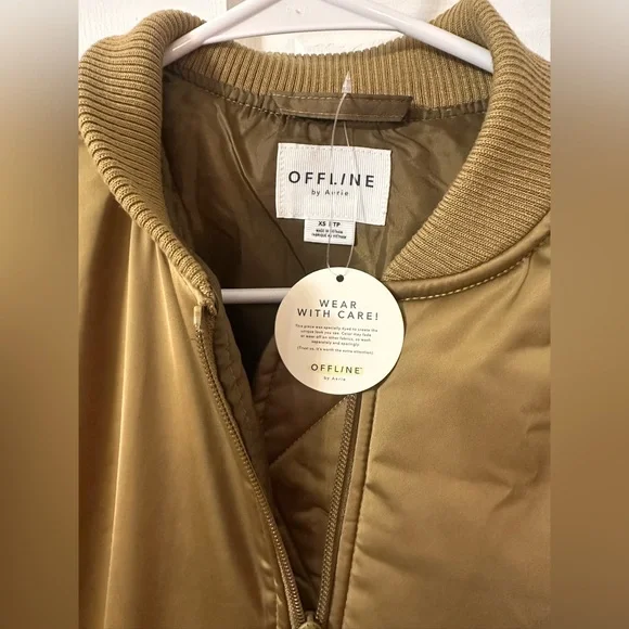 NWT OFFLINE by Aerie Women's Satin Bomber Jacket XS - Picture 9 of 13